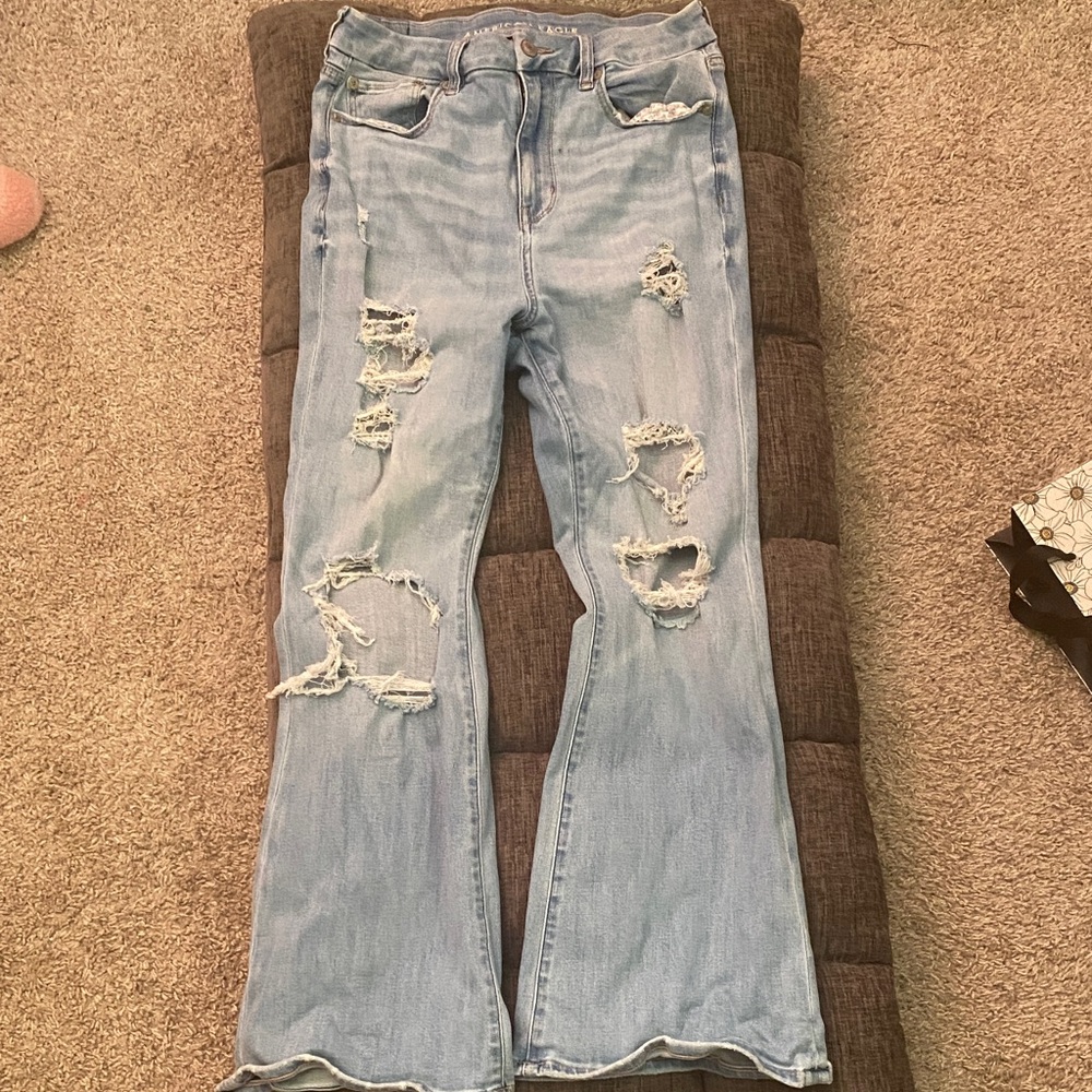 Curvy  high rise flare Light Blue Women Jeans